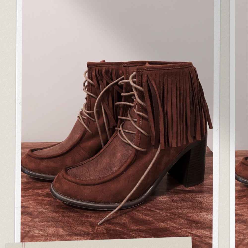 Vanessa Wu Suede Fringe Booties - Anthropologie